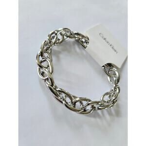 Calvin Klein Silver Chain Link Stretch Bracelet New